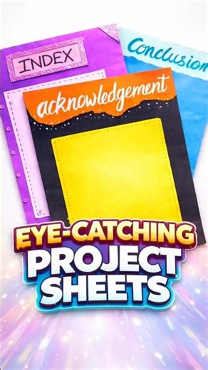 Project Front Page Design | Index, Acknowledgement & Conclusion #projectdesigns #schoolprojects #diy