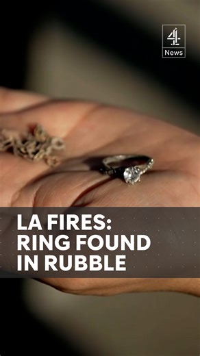 The fires in LA have devastated large parts of Altadena. Alex Thomson spoke to one couple who found their wedding ring amongst the ashes of their home. #LAFires #Altadena #Climate #Channel4News | Channel 4 News