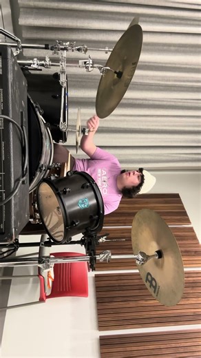 Practicing 3:5:7 polymeter. Kick is 3, snare is 5, ride/crash is 7. It’s not perfect yet