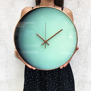 Uranus Planet Glass Clock With Copper Details: Glow in the Dark Space Wall Decor - Etsy