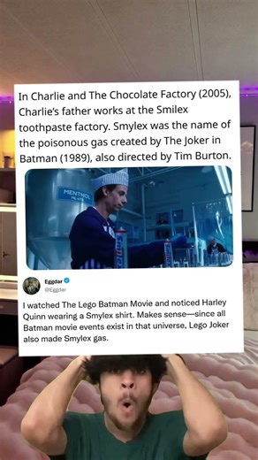 In Charlie and The Chocolate Factory (2005), Charlie's father works at the Smilex toothpaste factory