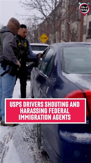 Libs of TikTok on Instagram: "Hi US Postal Service! Why are your drivers shouting and harassing federal immigration agents? Is this acceptable behavior?"