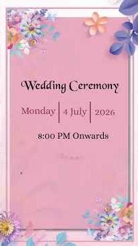 Wedding Invitation Video | 10002AF | Modern Digital Wedding Invite | Animated Marriage Invitation