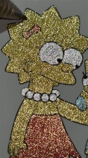 Glitter Coloring Techniques with The Simpsons