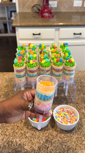 Spring desserts just got cuter 🐣🌸 These Easter Cake Push Pops are the sweetest little addition to your dessert table! They’re super cute, easy to make, and both kids and adults love them. Perfect for Easter brunch, egg hunts, or spring garden parties 💐 I leveled mine up by using: ✨ Cake Ingredients: • 2 boxes Betty Crocker White Cake Mix -Directions below PER box mix👇🏽 • Buttermilk (instead of water) • 4 eggs • ½ box instant cheesecake pudding mix • 1 teaspoon vanilla extract • ¼ teaspoon a