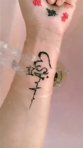 Beautiful Heartbeat Mehndi Design ❤️ | Simple Arabic Henna Tattoo