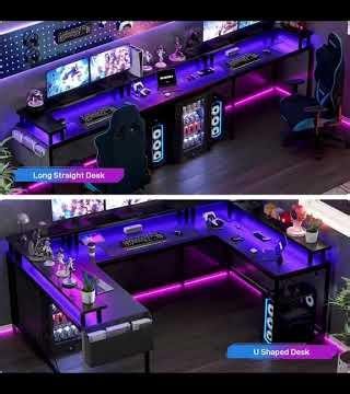 🔥Jojoka U-Shaped Gaming & Workstation Desk – Power, Style & Space in One!🔥