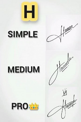 Beginners to pro Letter H signature