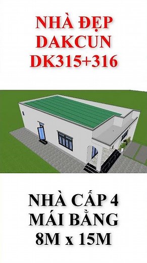 Nhà cấp 4 mái bằng lợp tôn đơn giản tiết kiệm #shorts