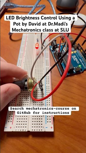 LED Brightness Control Using Potentiometer #mechatronics