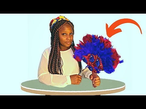 The process of making a fan with artificial feathers 👌