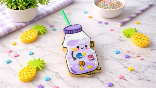 How to make cute milk bottle sugar cookies
