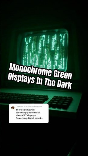 Green phosphor CRT displays in the dark: apple IIe and Commodore PET 4032 computers from the 1980s