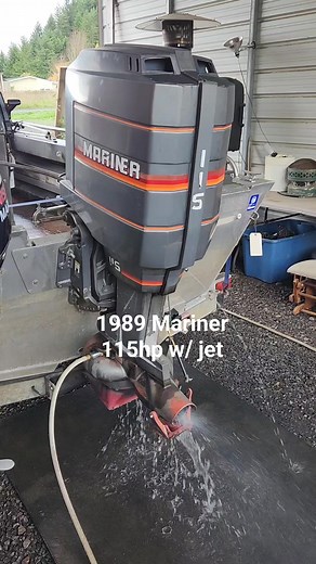 1989 Mariner (Mercury) 115hp inline 4cyl oil-injected 2-stroke with jet pump. Outboard Madness #outboardmadness | Outboard Madness