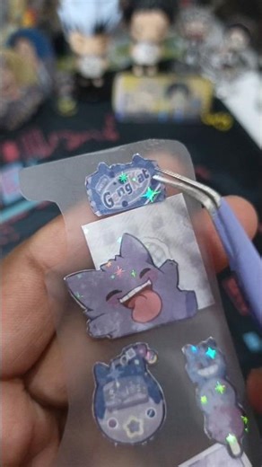 The gengar cover spread✨❤. Cutting the stickers were hard. #deco #phonecase #pokemon #gengar #kawaii