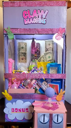 Finally finished my niece's Easter Claw Prize Machine! #eastercandy #easterbasketideas #easterideas