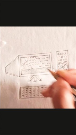 Computer Parts |How to Draw a Computer Easily 🖥️🔥 #drawing #shorts