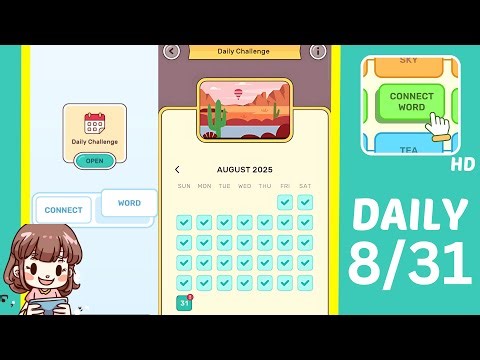Connect Word Daily Challenge August 31 Answers Walkthrough