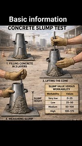 Basic information about 🏗️ Concrete Slump Test Explained 📏 A step-by-step visual guide showing how concrete workability is tested using the slump cone method to ensure proper mix quality on site. #reelsvideoシ #construction #civilengineering #electrician #electricalwork #civilcontractors | Syed Construction ideas