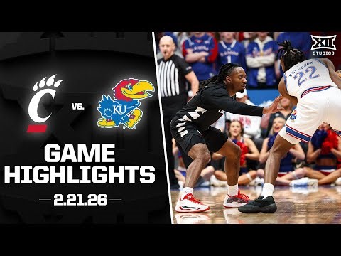 Cincinnati vs. #8 Kansas Game Highlights | 2025-26 Big 12 Men’s Basketball