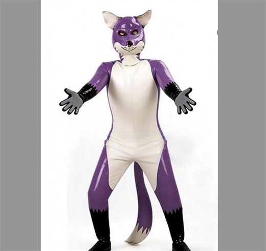 100%latex Rubber Catsuit Mystery Inflatable Little Fox Bodysuit Mask Suit, Customizable - Etsy