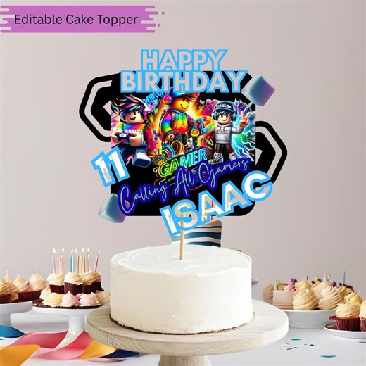 Roblox Cake Topper | Editable Roblox Birthday Cake Topper | Kids Gamer Party Decor | Printable Digital Download - Etsy Canada