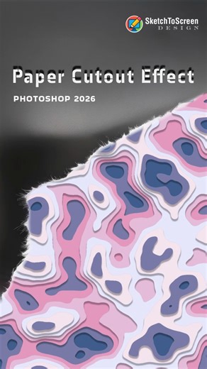 Photoshop 2026 Tips-How to Make Paper Cut Style Design in Photoshop 🎨