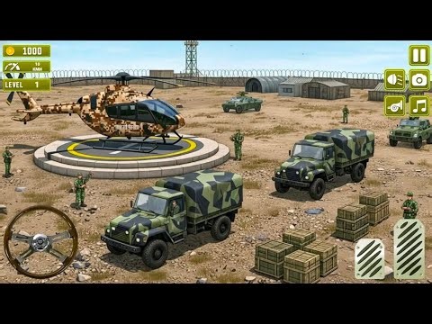 US Army Truck 3D Military Game 🚛 | Army Base Missions | Truck & Helicopter Gameplay 🔥