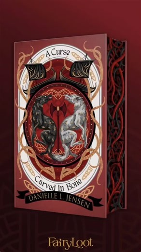 Cynthia Bujnicki on Instagram: "🖤📦 FairyLoot Exclusive Unboxing A Curse Carved in Bone by Danielle L. Jensen Romantic fantasy. Brutal vibes. Collector-core unlocked. This FairyLoot Exclusive Edition is a full-on shelf flex and I’m obsessed with the details on this one. ✨ What makes it special: 🪓 Exclusive redesigned cover by @micaelaalcainodesign 🔥 Foil hardcover by @sashac_art 💀 Character endpapers (front & back) by @sashac_art ⚔️ Digitally sprayed edges by @micaelaalcainodesign 🛡️ Signed