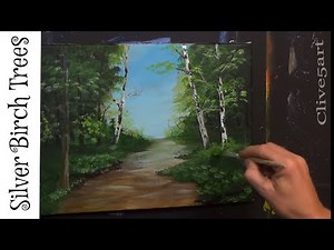 Easy Birch Tree Acrylic painting