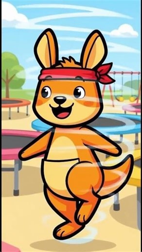 Jump Jump Yay! 🦘 Cute Kangaroo Trampoline Song for Kids ☁️ #kidssongs #cute #animation #toddlermusic