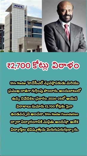 India’s Leading Philanthropist | Shiv Nadar Supports Education with Massive Donations | Inspiring