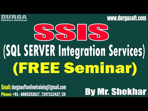 SSIS (FREE Seminar) tutorials || by Mr. Shekhar On 28-01-2024 @9AM IST