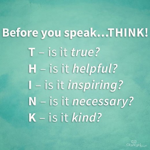 Before you speak ... THINK Acronym - Courageous Christian Father