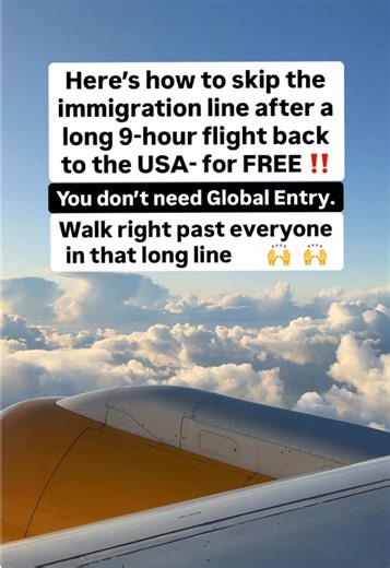 ✨ This is the simplest travel hack. And it saves you money and a ton of time in line!! There’s nothing like getting off a long international flight just to have to go wait in a line that could potentially last hours. 😫 But you don’t have to. And you don’t even have to buy Global Entry. ‼️ You need Mobile Passport Control (MPC). All you have to do is: ✅ Download the app before your flight when you have wifi. ✅ Create a profile with your passport information (only the first time). ✅ As soon as yo