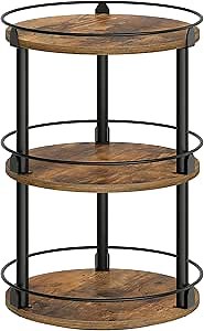 Amazon.com: YATINEY 3-Tier Lazy Susan Organizer, Rotating Spice Rack, Spinning Organizer, Industrial Turntable Spice Rack Organizer for Cabinet, Kitchen Countertop, Pantry, Rustic Brown and Black SR23BR: Home & Kitchen