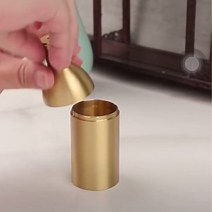 2 pcs 100% Brass Toothpick Holders (Concave Shape B), Thicken Tooth Picks Container (Golden Color), Portable Toothpicks Storage Box, Small Copper Toothpick Dispensers, Decorative Toothpick Jar