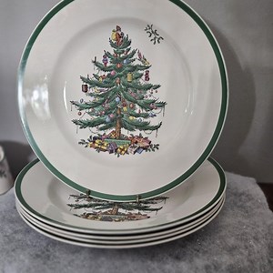 Vintage Spode Christmas Tree Dinner Plates Set of 5 - Etsy