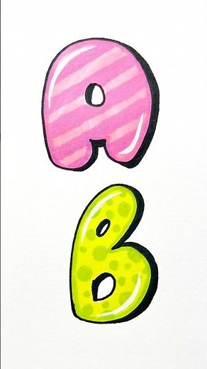 Cute Bubble Letters Tutorial | Easy Creative Writing Ideas for Kids #letterschool #handwriting #cute