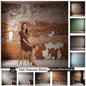 35 Old Natural Brick Backdrops, Brick Wall Digital Backdrops,brick Wall Photography,brick Texture,brick Studio Backdrops,old Plastered Wall - Etsy