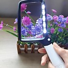 Rectangular Magnifying Glass with Light Magnifier Large Foldable Handheld 5 LED  | eBay UK