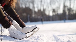 skating woman getting ready to skate