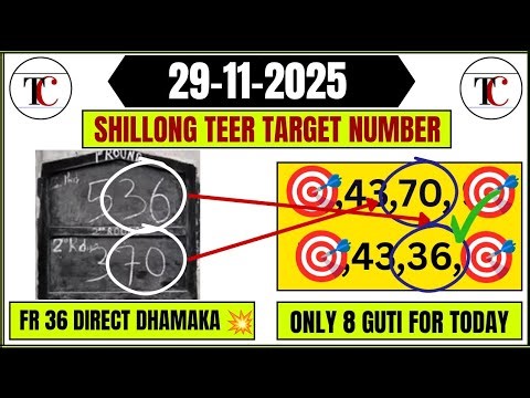 29-11-2025 🎯Shillong Teer Result@Common Number@Target Number@Hit Number@Shillong Teer Live