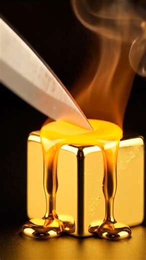 Cutting a Gold Bar in 4K ✨ | Satisfying ASMR | Pure Gold Sound