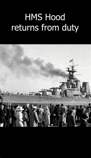 HMS Hood returns from duty #history #sea #legendary #ww2 #battleship#shorts