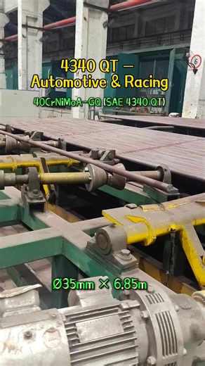 High-strength SAE 4340 QT steel bars (40CrNiMoA-GQ). Size: Ø35mm × 6.85m. Full process: QT heat treatment, UT flaw detection, HRC hardness test, precision cutting, fast delivery, stable mechanical properties. Used in Oil & Gas, heavy machinery, automotive drivetrain, hydraulic components. #4340 #QTsteel #AlloySteel #OilAndGas #HeavyMachinery #Drivetrain #HydraulicParts #SteelSupplier #SteelBar | Jthighstrengthsteelbarus