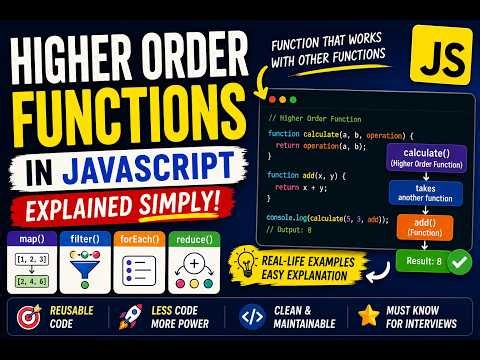 Higher Order Functions in JavaScript Explained in 10 Minutes 🔥