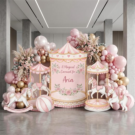 Circus Cutouts, Carousel Party Decoration, Centerpieces, Baby Shower, Carnival Horse, 1st Birthday Decor - Etsy