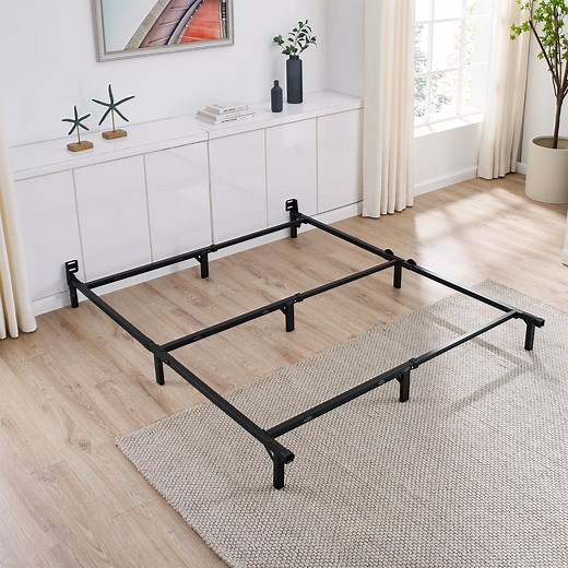Mainstays 7" Twin/Full/Queen Size Adjustable Metal Bed Frame, Black, BOX SPRING REQUIRED (SOLD SEPARATELY)