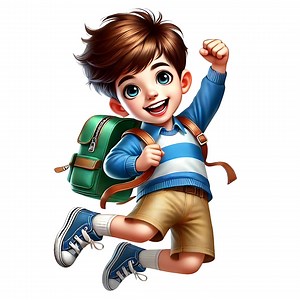 Back to School Boys Clipart | Illustrations (digital Download - Etsy